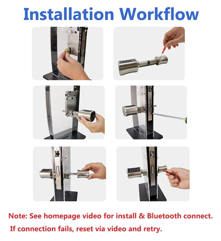 Tuya App Electronic Fingerprint Smart Door Lock, Smart Cylinder Lock With Keypad / Manual Key Unlock,Biometric Digital Door Lock for Home Apartment