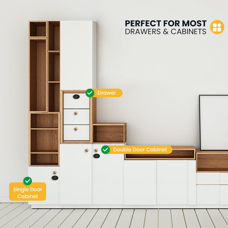 C200-Fingerprint Cabinet Lock, Smart Biometric Keyless Hidden File Drawer Wardrobe Lock for Wooden Furniture Drawer Wardrobe