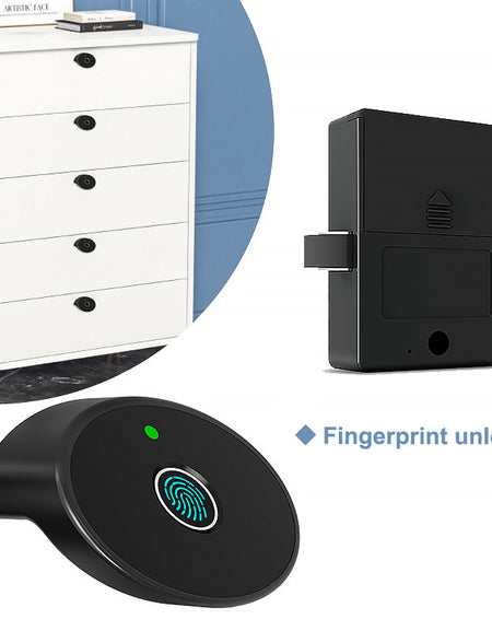 C200-Fingerprint Cabinet Lock, Smart Biometric Keyless Hidden File Drawer Wardrobe Lock for Wooden Furniture Drawer Wardrobe