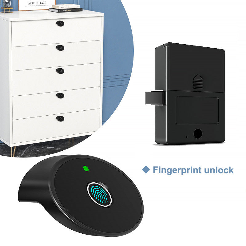 C200-Fingerprint Cabinet Lock, Smart Biometric Keyless Hidden File Drawer Wardrobe Lock for Wooden Furniture Drawer Wardrobe