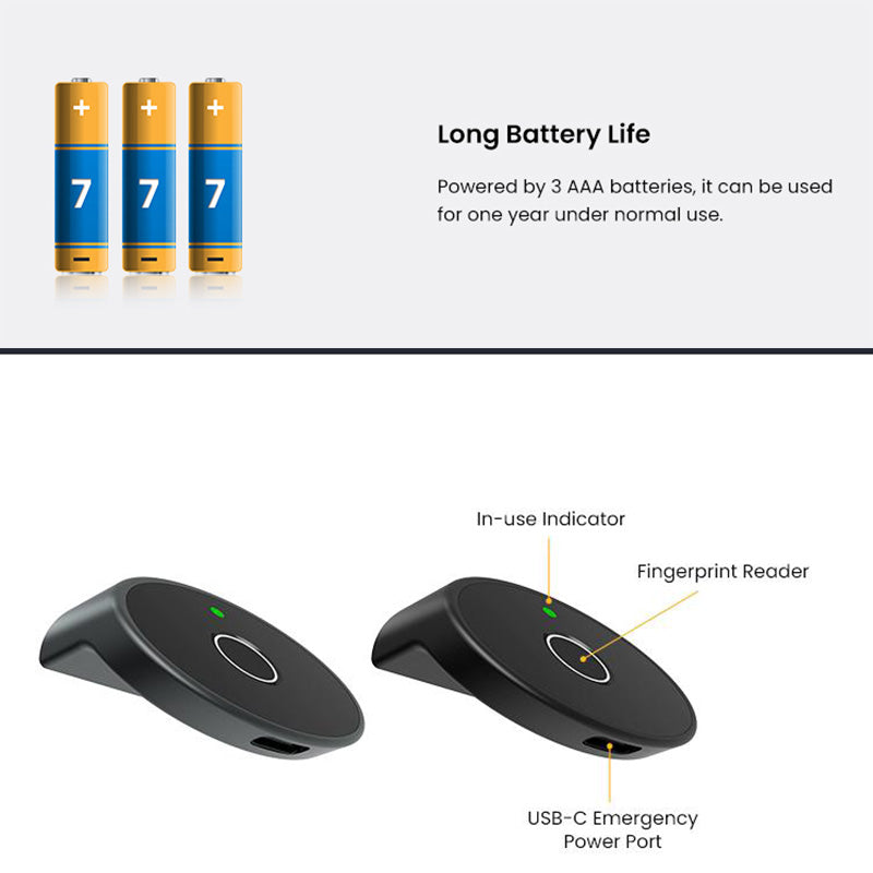 C200-Fingerprint Cabinet Lock, Smart Biometric Keyless Hidden File Drawer Wardrobe Lock for Wooden Furniture Drawer Wardrobe
