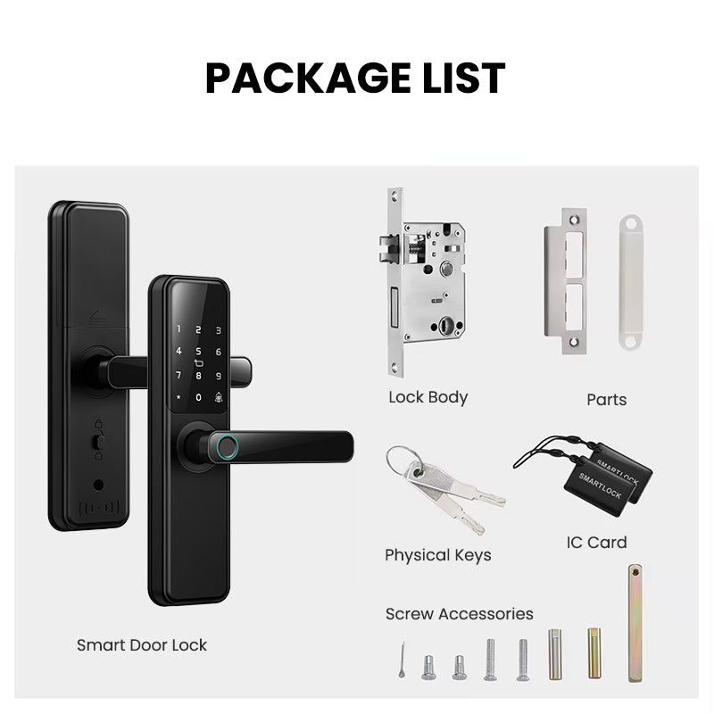 New Biometric Fingerprint Smart Door Lock with 5-in-1 Unlock Methods,Electronic anti-lock Button,Digital Passcode RFID Card Keyless Security Entry Electronic Smart Lock for Home Security