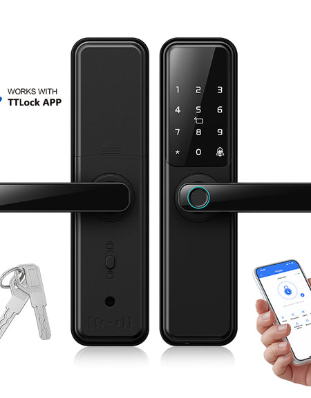 New Biometric Fingerprint Smart Door Lock with 5-in-1 Unlock Methods,Electronic anti-lock Button,Digital Passcode RFID Card Keyless Security Entry Electronic Smart Lock for Home Security