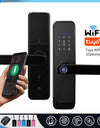 H03- 5 in 1 Unlock Methods Electronic Digital Door Lock, Tuya App Biometrics Fingerprint Smart Door with 4585 Mortise, Keyless Entry Door Lock for Home Apartment