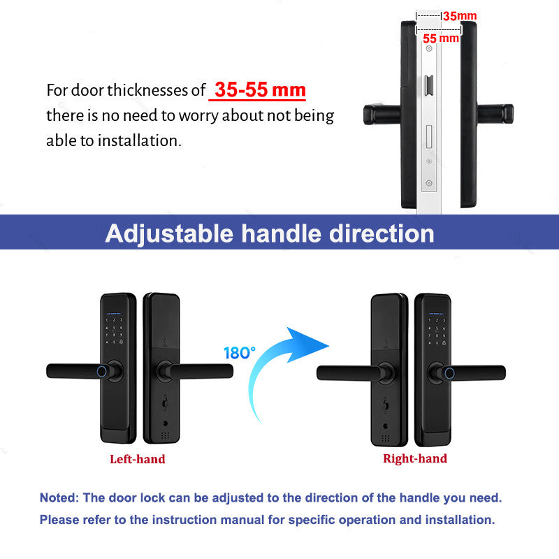 H03-TTLock APP Lock Electronic Smart Door Lock With Fingerprint/Key/ IC Card/Keypad Password,Keyless Entry Biometric Electronic Smart Lock for Home Security