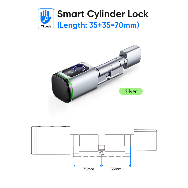S1F-New Adjustable Replacement Fingerprint Electronic Door lock FRID Card Keyless Smart Cylinder Lock TTlock App Remote Control