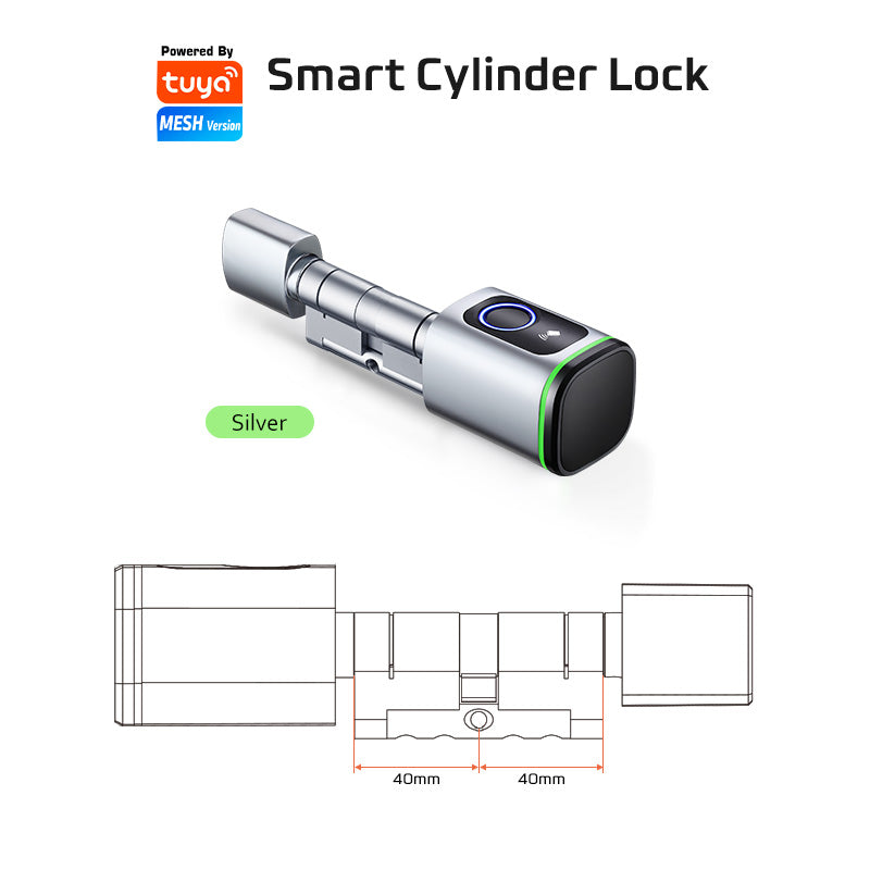 S1F-Tuya App Cylinder Electronic Smart Door Lock with Fingerprint FRID Card Mechanical Key Unlock