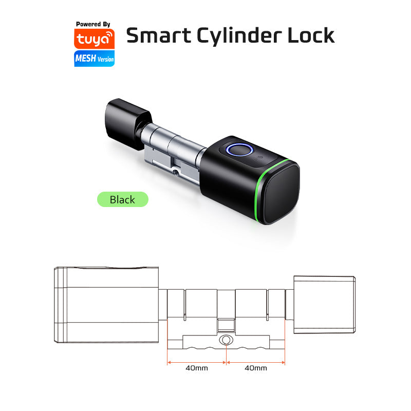 S1F-Tuya App Cylinder Electronic Smart Door Lock with Fingerprint FRID Card Mechanical Key Unlock