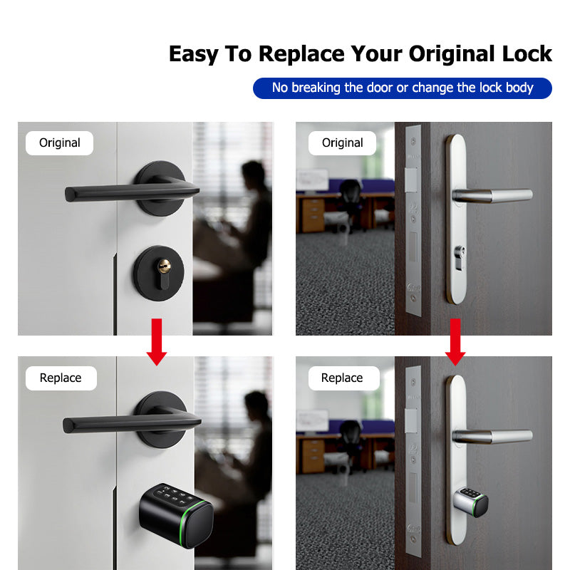 S1P-Adjustable TTLock APP Cylinder Smart Door Lock Password Digital RFID Card Mechanical Key for Home Apartment