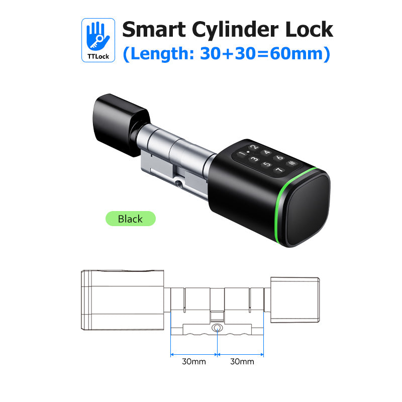 S1P-Adjustable TTLock APP Cylinder Smart Door Lock Password Digital RFID Card Mechanical Key for Home Apartment