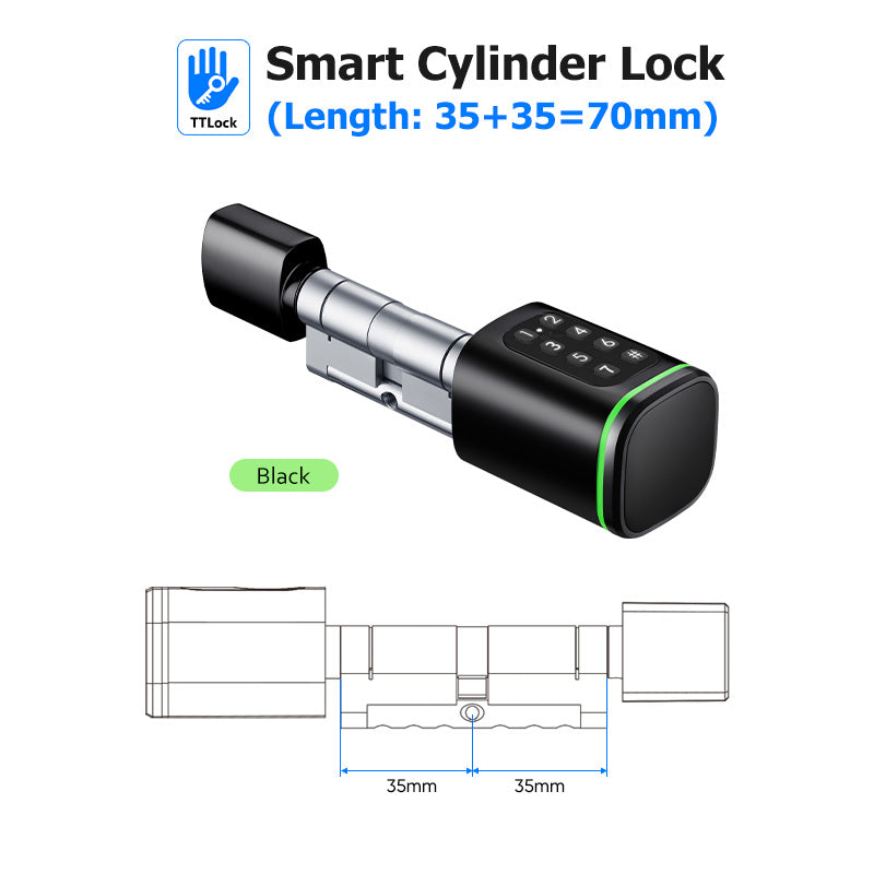 S1P-Adjustable TTLock APP Cylinder Smart Door Lock Password Digital RFID Card Mechanical Key for Home Apartment