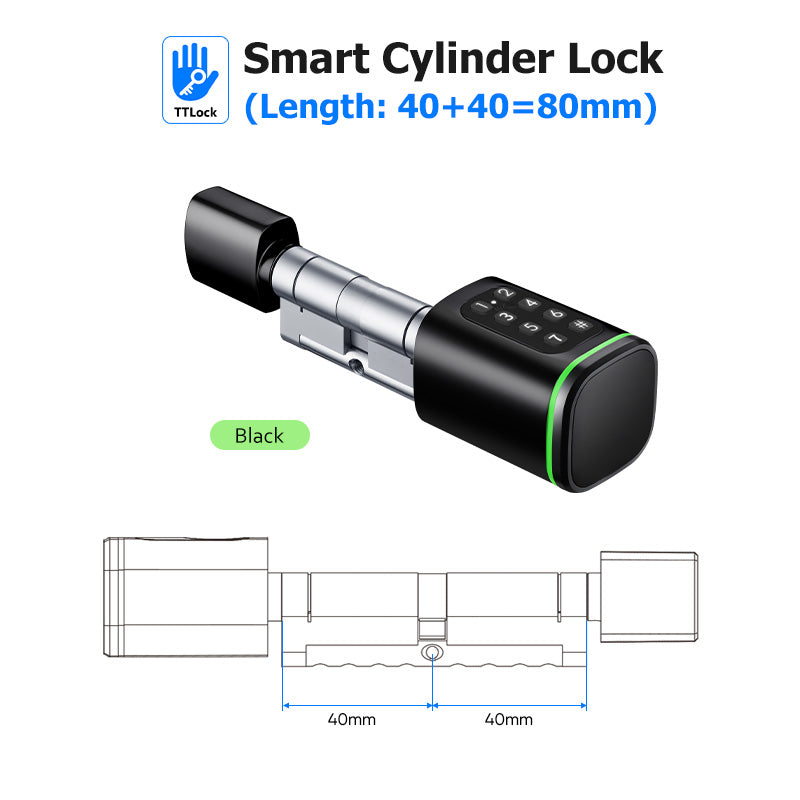 S1P-Adjustable TTLock APP Cylinder Smart Door Lock Password Digital RFID Card Mechanical Key for Home Apartment
