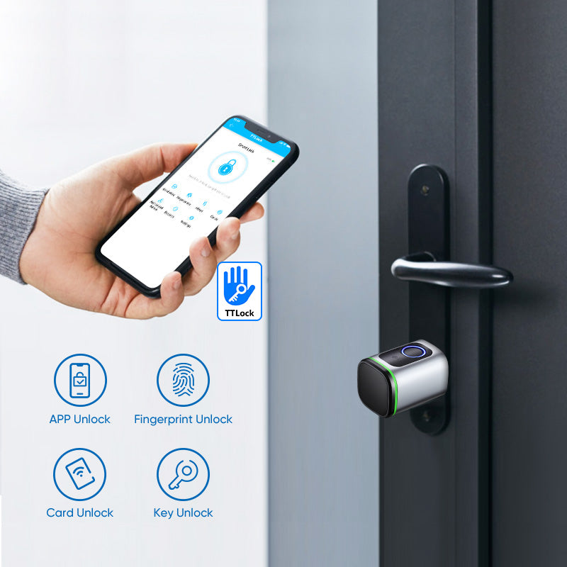 S1F-New Adjustable Replacement Fingerprint Electronic Door lock FRID Card Keyless Smart Cylinder Lock TTlock App Remote Control