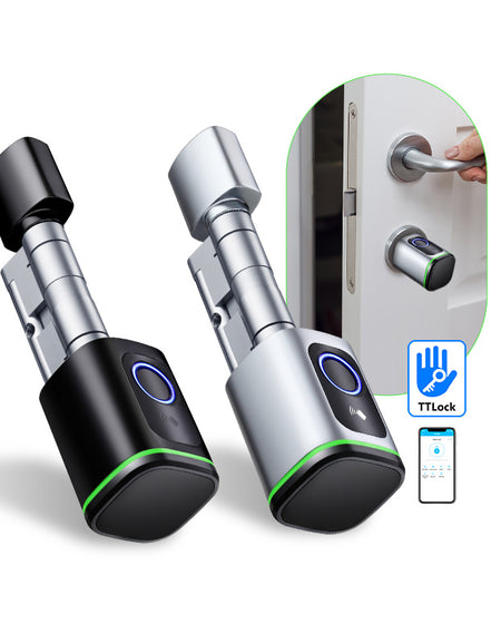 S1F-New Adjustable Replacement Fingerprint Electronic Door lock FRID Card Keyless Smart Cylinder Lock TTlock App Remote Control