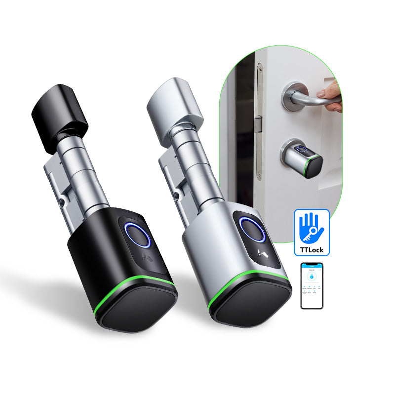 S1F-New Adjustable Replacement Fingerprint Electronic Door lock FRID Card Keyless Smart Cylinder Lock TTlock App Remote Control