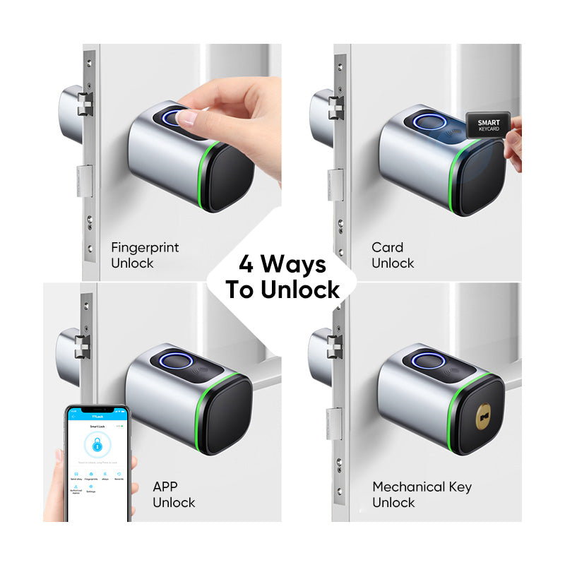 S1F-New Adjustable Replacement Fingerprint Electronic Door lock FRID Card Keyless Smart Cylinder Lock TTlock App Remote Control