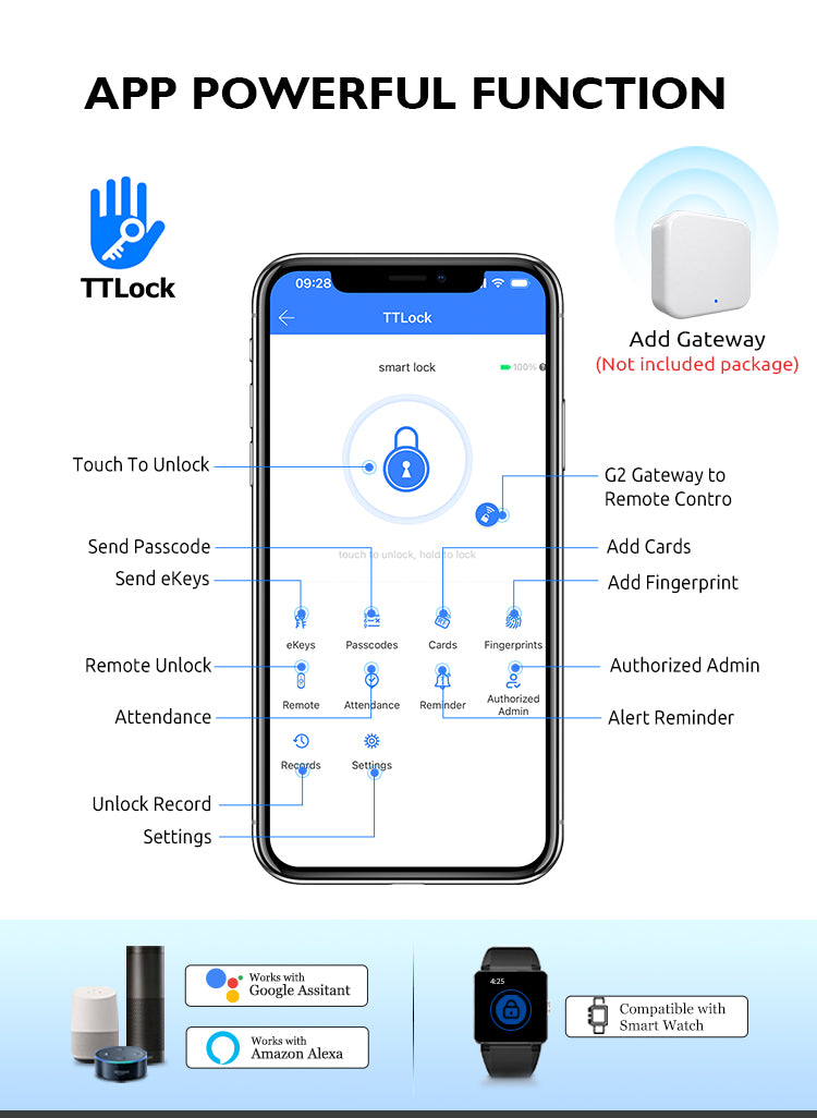 K11-Biometric Fingerprint Door Lock with 4585 Mortise,TTLock App Remote Control,IC Card/Password Code/Key Unock,Keyless Entry Electronic Smart Door Lock for Home