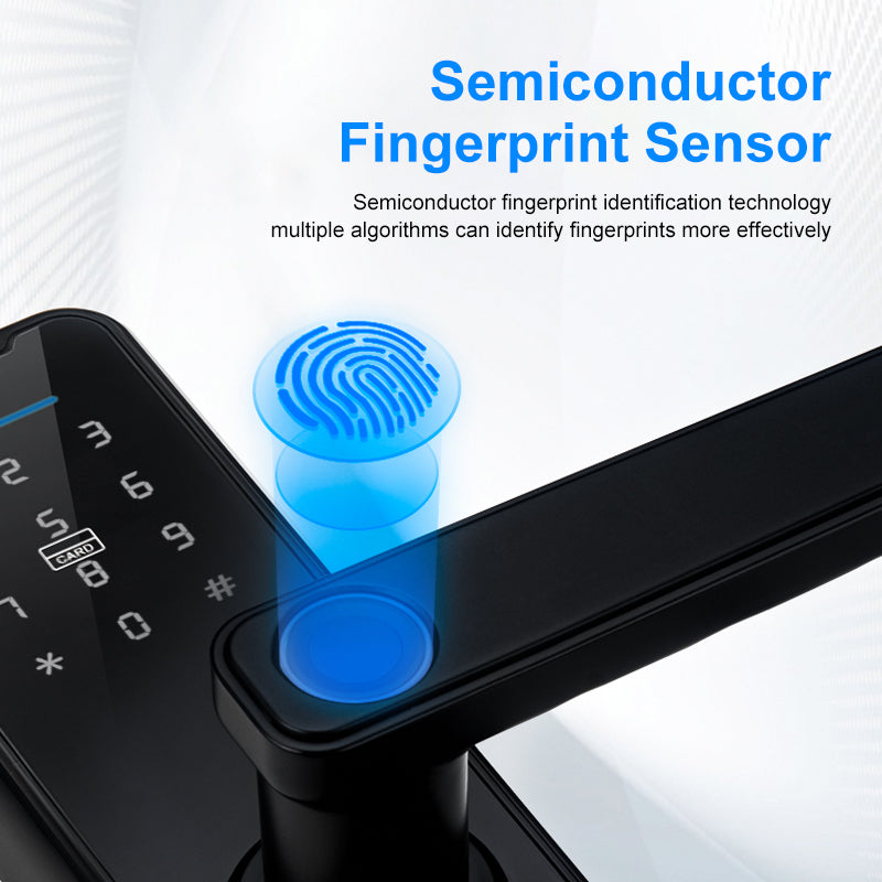 K7 Smart Biometric Fingerprint Lock Electric Door Lock,Keyless Entry Door Lock with Tuya App Control,Digital Keypad,Key,IC Card Unlock