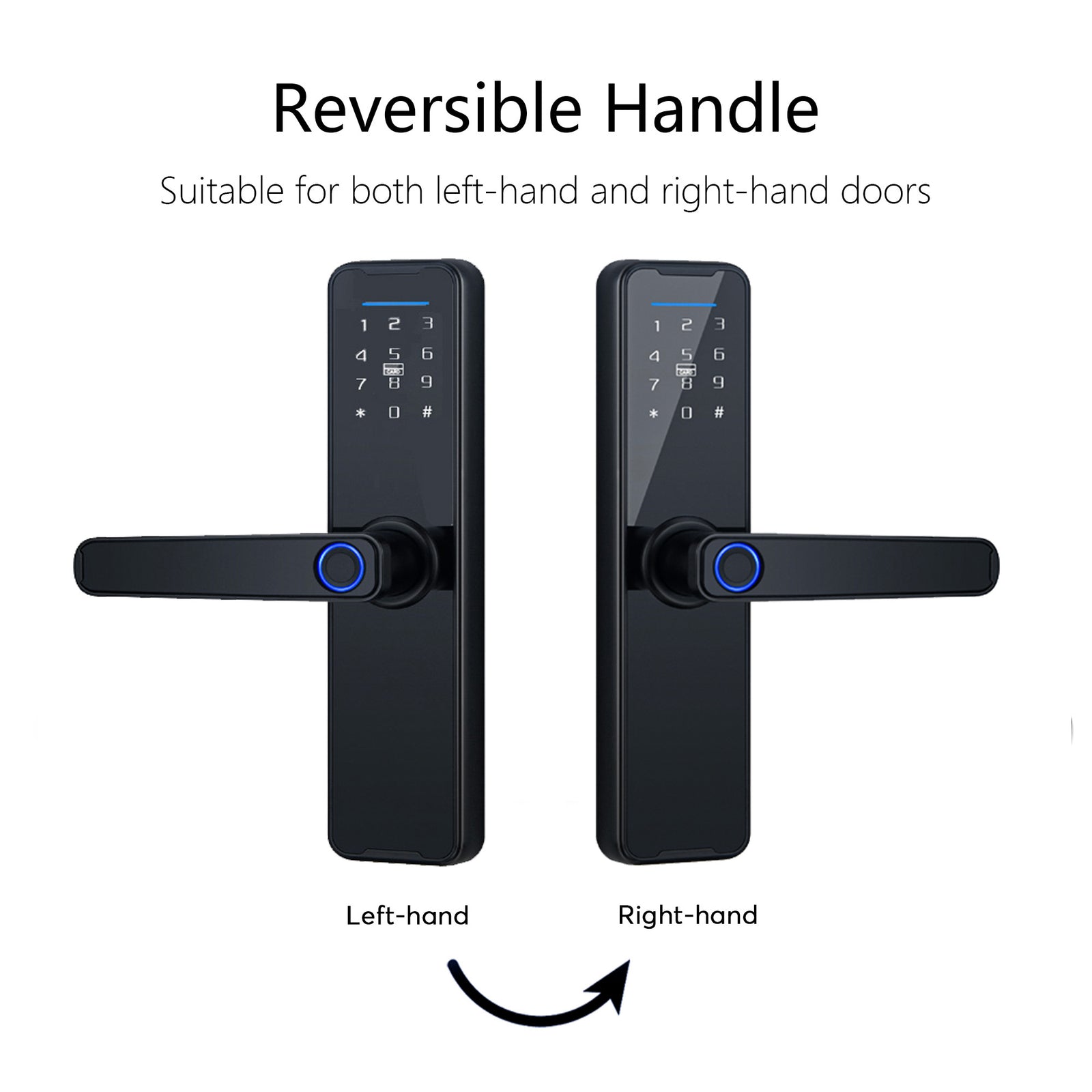 K7 Smart Biometric Fingerprint Lock Electric Door Lock,Keyless Entry Door Lock with Tuya App Control,Digital Keypad,Key,IC Card Unlock