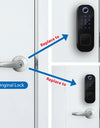 R5 Fingerprint Outdoor Gate Lock TTLock App Remote Control, Keyless Smart Door Lock Electric Rim Lock for Home Apartment