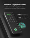 R7-Keyless Entry Electric Rim Lock TTLock App Remote Control, Biometric Fingerprint Smart Door Lock with Password/Key/IC Card Unlock