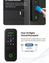 R7-Fingerprint Smart Lock with TUYA App Remote Control, Keypad Code, RFID Card, Keyless Entry,Electric Rim Lock & Gateway for Home Security