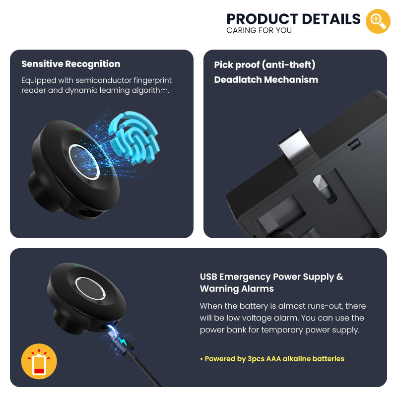 S102-Fingerprint Cabinet Lock for Home / Office,Smart Biometric Keyless Hidden File Drawer Wardrobe Lock, Anti-theft Electronic Cabinet Locks for Liquor Cabinet Locker Drawer Cupboard Desk