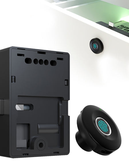 S102-Fingerprint Cabinet Lock for Home / Office,Smart Biometric Keyless Hidden File Drawer Wardrobe Lock, Anti-theft Electronic Cabinet Locks for Liquor Cabinet Locker Drawer Cupboard Desk