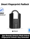 Tropernic 916 TTLOCK Smart Padlock IP67 Waterproof Fingerprint Padlock Bluetooth Unlock USB Rechargeable Portable Mini Anti-Theft Padlock With Key