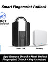 Tropernic 916 TTLOCK Smart Padlock IP67 Waterproof Fingerprint Padlock Bluetooth Unlock USB Rechargeable Portable Mini Anti-Theft Padlock With Key
