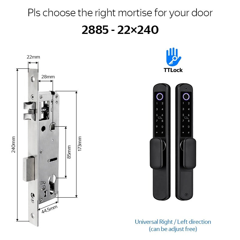 Tropernic A211 TTLOCK Smart Grill Door Lock Double Sided Fingerprint Password Unlocking Digital Aluminum Door Lock