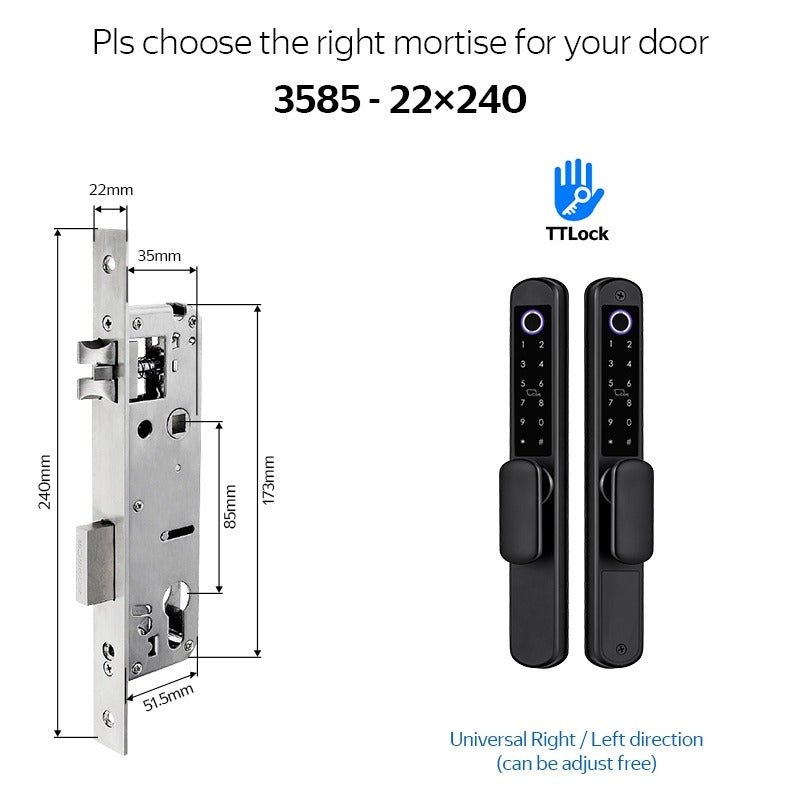 Tropernic A211 TTLOCK Smart Grill Door Lock Double Sided Fingerprint Password Unlocking Digital Aluminum Door Lock