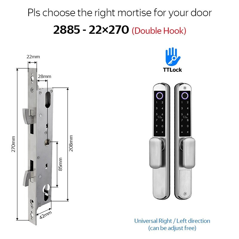 Tropernic A211 TTLOCK Smart Grill Door Lock Double Sided Fingerprint Password Unlocking Digital Aluminum Door Lock