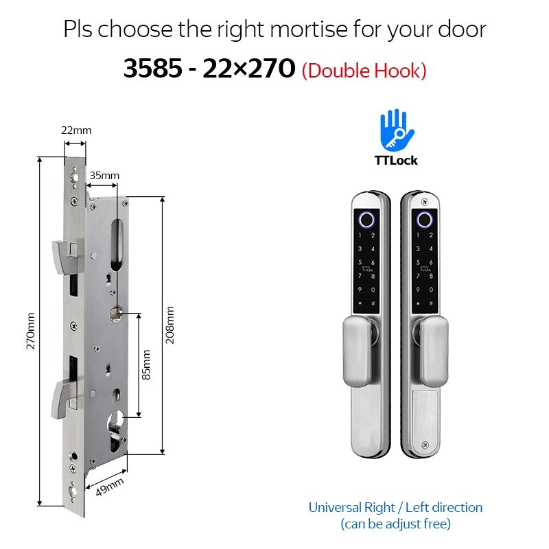 Tropernic A211 TTLOCK Smart Grill Door Lock Double Sided Fingerprint Password Unlocking Digital Aluminum Door Lock