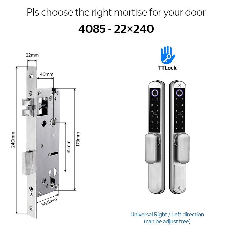 Tropernic A211 TTLOCK Smart Grill Door Lock Double Sided Fingerprint Password Unlocking Digital Aluminum Door Lock