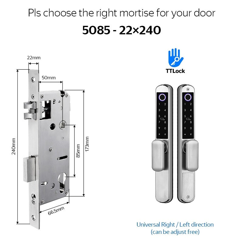 Tropernic A211 TTLOCK Smart Grill Door Lock Double Sided Fingerprint Password Unlocking Digital Aluminum Door Lock