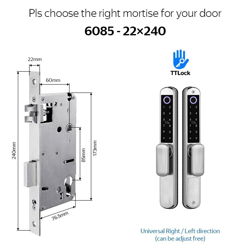 Tropernic A211 TTLOCK Smart Grill Door Lock Double Sided Fingerprint Password Unlocking Digital Aluminum Door Lock