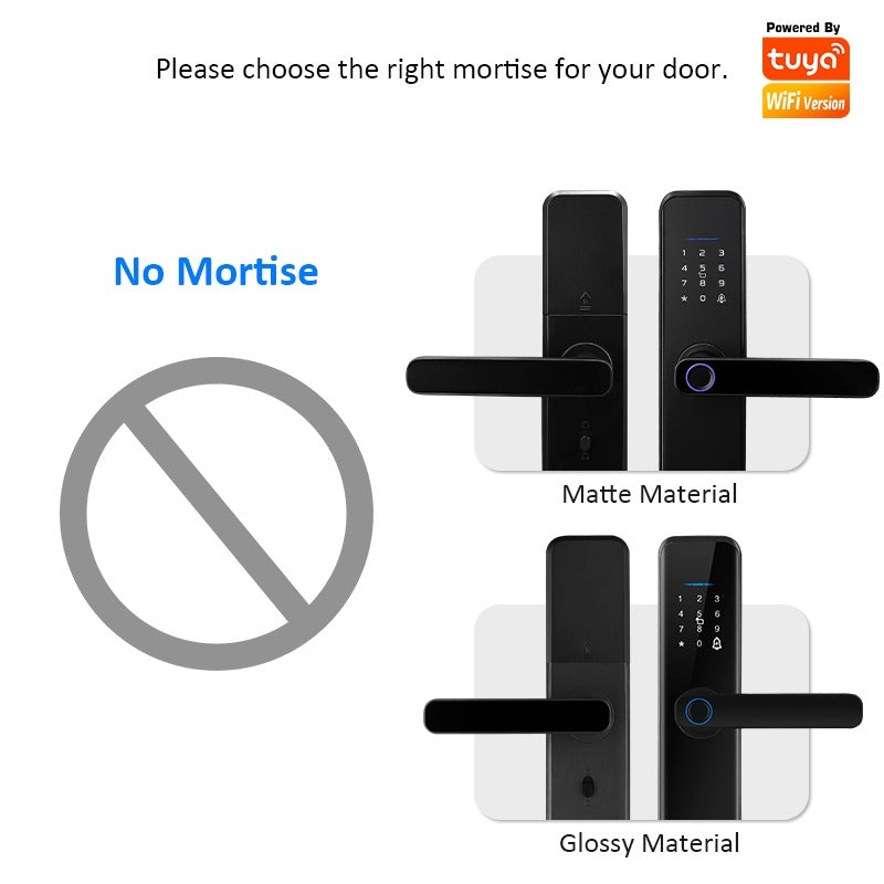 Tropernic H03 5 In 1 Tuya Smart Door Lock with Doorbell Password Digital Lock with Electronic Anti-Lock Fingreprint Kunci Pintu Rumah for Home