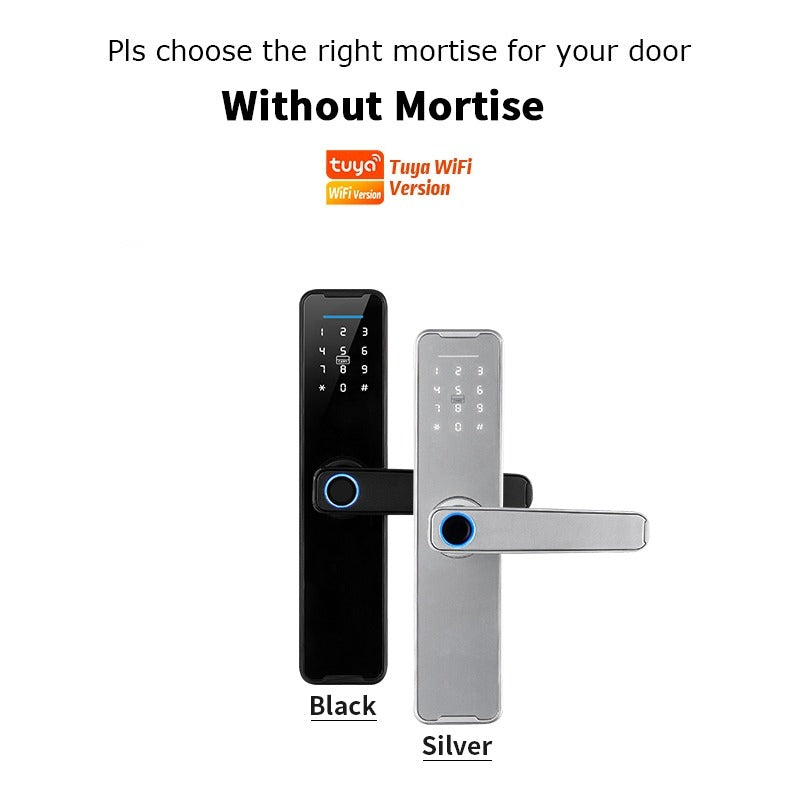 Tropernic K7 5 In 1 Tuya WiFi Smart Door Lock with Doorbell APP Remote Unlock Digital Lock Fingerprint Tombol Pintu Rumah Password Electronic Lock for Home Wooden Door