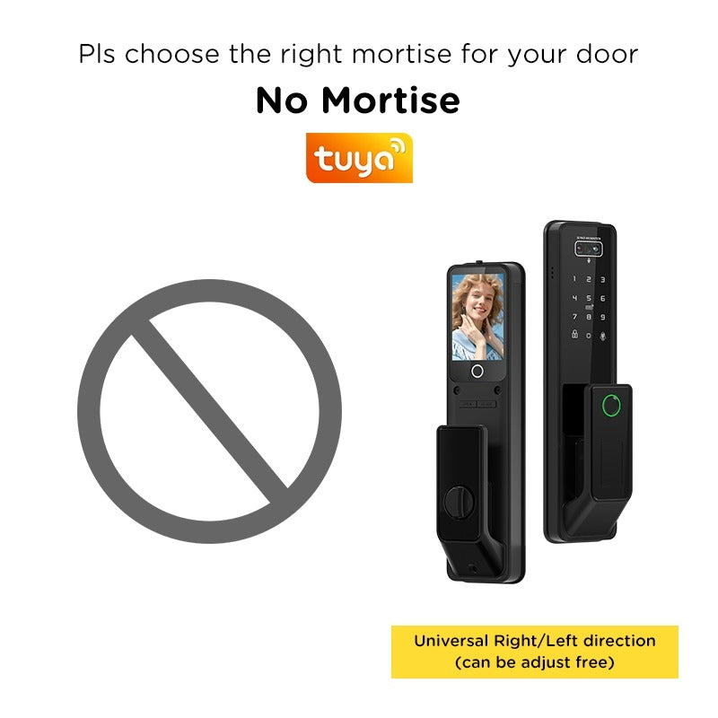 Tropernic G2-ULTRA Tuya Smart Door Lock with Video Surveillance 3D Face Palmprint Unlock Fully Automatic Digital Door Lock APP User Management Remote Unlock Fingerprint Tombol Pintu Rumah for Wooden Door