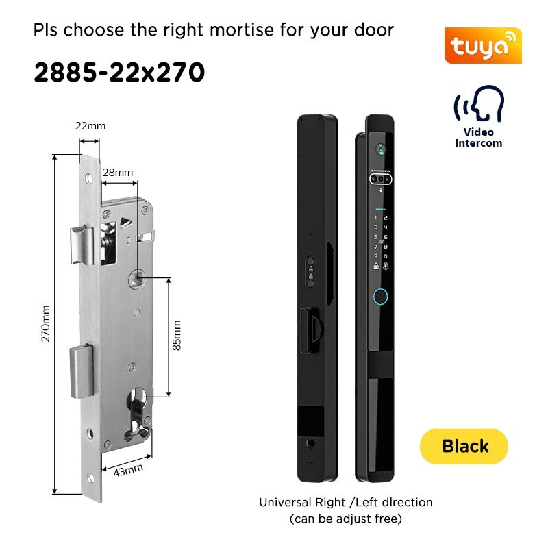 Tropernic Z1PRO Tuya Smart Door Lock with Camera 3D Face Unlock Fully Automatic Kunci Pintu Rumah Two Way Intercom Digital Sliding Door Lock for Aluminum Door