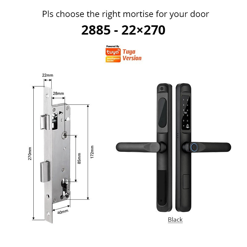 Tropernic D01 Tuya 5 in 1 Digital Door Lock with Doorbell App Remote Unlock Fingerprint Smart Door Lock for Sliding Door