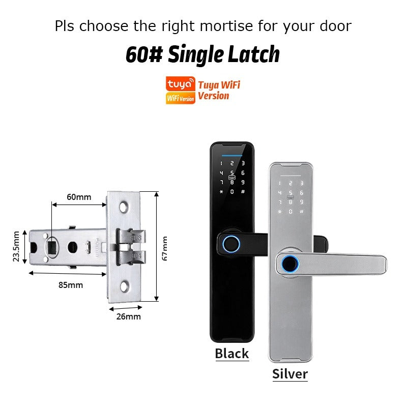 Tropernic K7 5 In 1 Tuya WiFi Smart Door Lock with Doorbell APP Remote Unlock Digital Lock Fingerprint Tombol Pintu Rumah Password Electronic Lock for Home Wooden Door