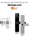 Tropernic K7 5 In 1 Tuya WiFi Smart Door Lock with Doorbell APP Remote Unlock Digital Lock Fingerprint Tombol Pintu Rumah Password Electronic Lock for Home Wooden Door