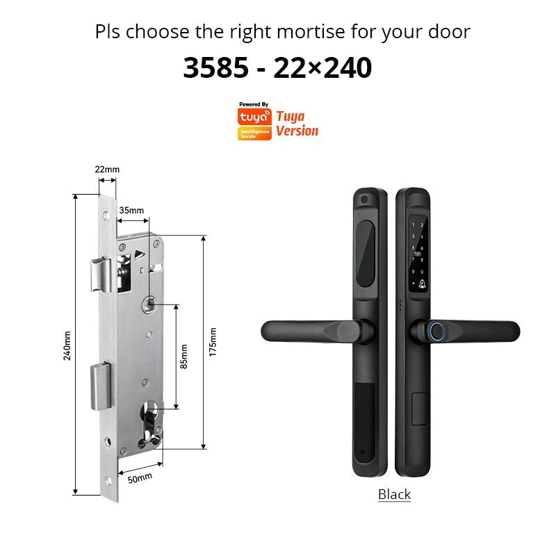 Tropernic D01 Tuya 5 in 1 Digital Door Lock with Doorbell App Remote Unlock Fingerprint Smart Door Lock for Sliding Door