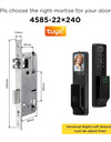 Tropernic G2-ULTRA Tuya Smart Door Lock with Video Surveillance 3D Face Palmprint Unlock Fully Automatic Digital Door Lock APP User Management Remote Unlock Fingerprint Tombol Pintu Rumah for Wooden Door