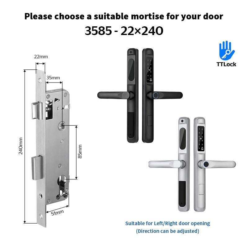 Tropernic A6 TTLOCK Smart Door Lock with Doorbell APP Remote Unlock Waterproof Sliding Door Lock Fingerprint Digital Lock Google Home Amazon Alexa