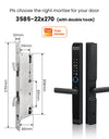 Tropernic D01 Tuya 5 in 1 Digital Door Lock with Doorbell App Remote Unlock Fingerprint Smart Door Lock for Sliding Door