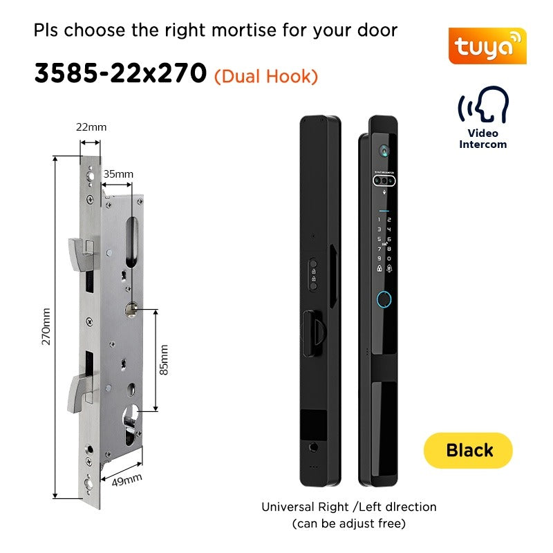 Tropernic Z1PRO Tuya Smart Door Lock with Camera 3D Face Unlock Fully Automatic Kunci Pintu Rumah Two Way Intercom Digital Sliding Door Lock for Aluminum Door