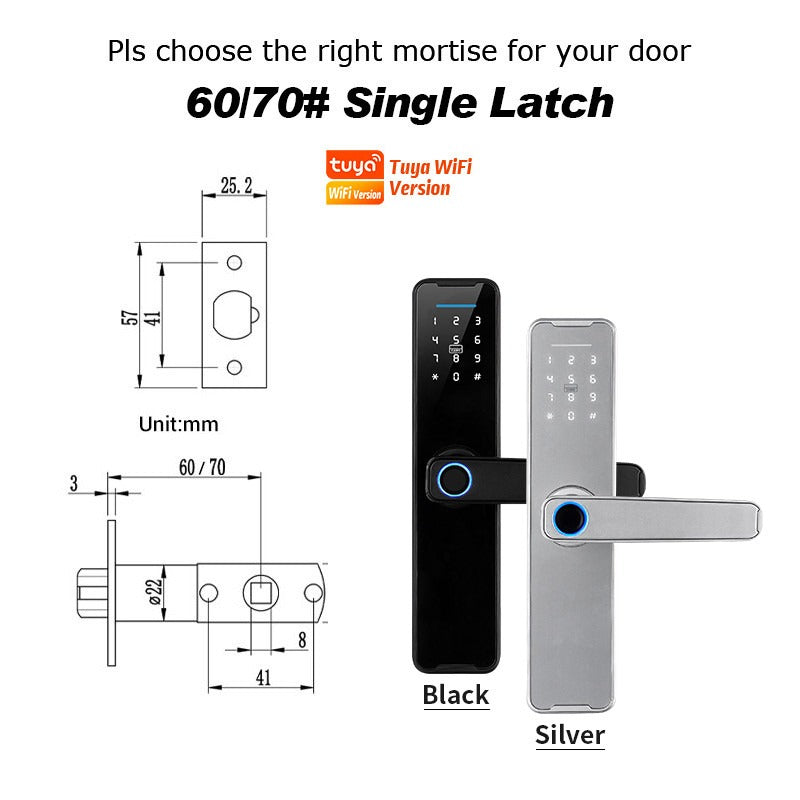 Tropernic K7 5 In 1 Tuya WiFi Smart Door Lock with Doorbell APP Remote Unlock Digital Lock Fingerprint Tombol Pintu Rumah Password Electronic Lock for Home Wooden Door